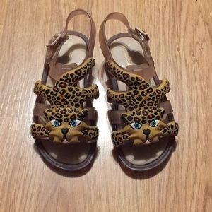 EUC cheetah mini Melissa sandals